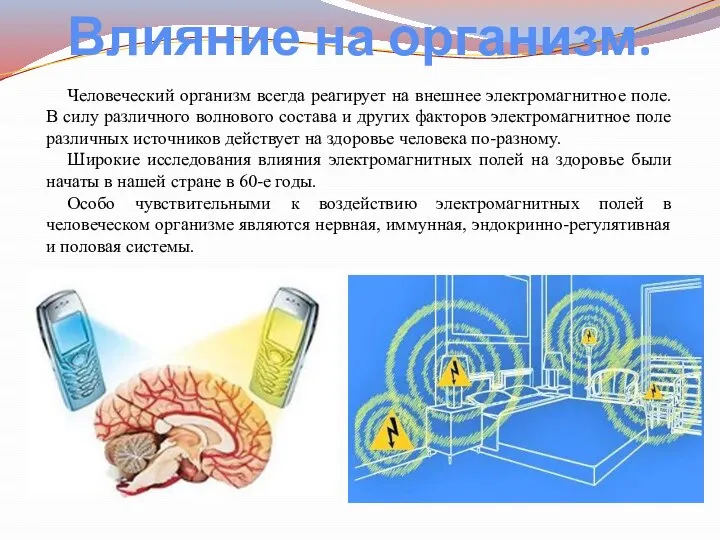 Человеческий организм всегда реагирует на внешнее электромагнитное поле. В силу различного