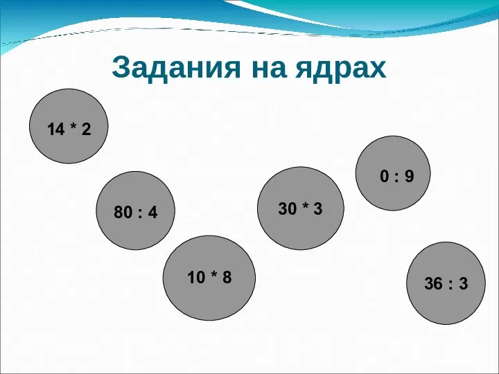 Задания на ядрах 14 * 2 0 : 9 30 *