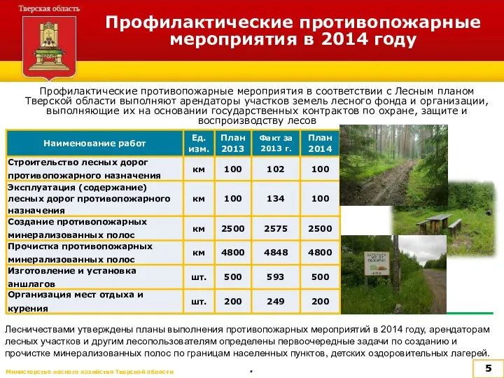 Профилактические противопожарные мероприятия в 2014 году Лесничествами утверждены планы выполнения противопожарных