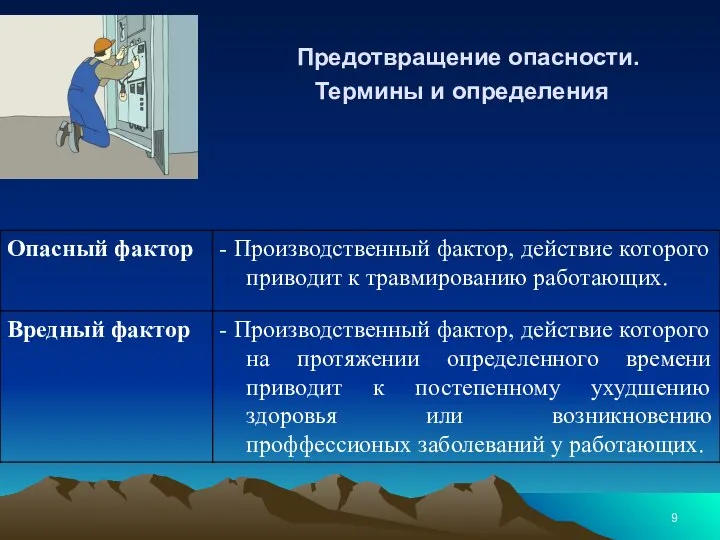 Предотвращение опасности. Термины и определения