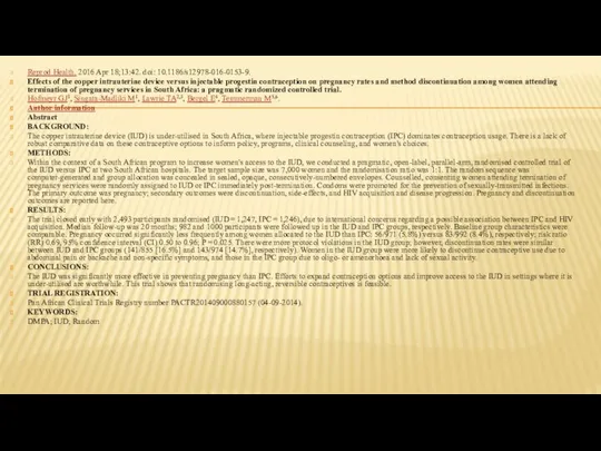 Reprod Health. 2016 Apr 18;13:42. doi: 10.1186/s12978-016-0153-9. Effects of the copper