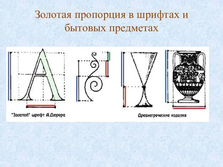 Золотая пропорция в шрифтах и бытовых предметах