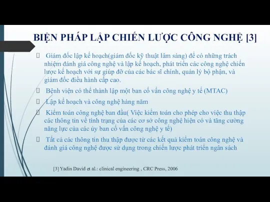 Giám đốc lập kế hoạch(giám đốc kỹ thuật lâm sàng) để