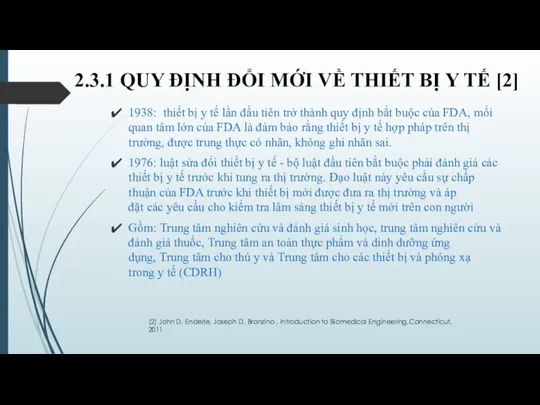 2.3.1 QUY ĐỊNH ĐỔI MỚI VỀ THIẾT BỊ Y TẾ [2]