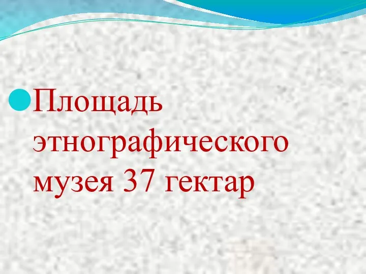 Площадь этнографического музея 37 гектар