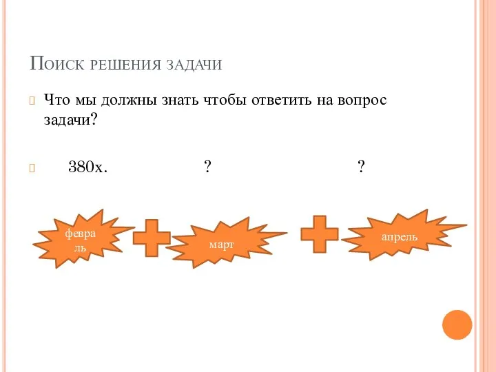 Поиск решения задачи Что мы должны знать чтобы ответить на вопрос