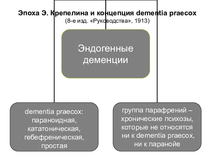 Эпоха Э. Крепелина и концепция dementia praecox (8-е изд. «Руководства», 1913)