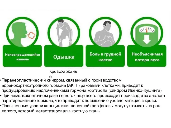 Паранеопластический синдром, связанный с производством адренокортикотропного гормона (АКТГ) раковыми клетками, приводит