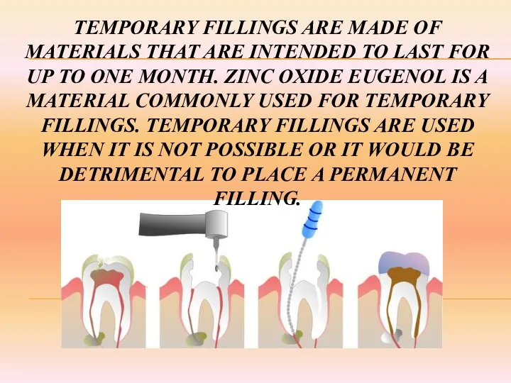 TEMPORARY FILLINGS ARE MADE OF MATERIALS THAT ARE INTENDED TO LAST