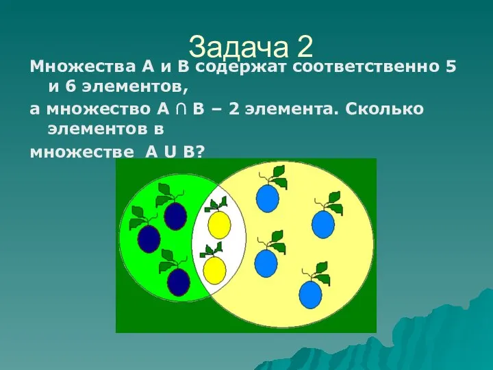 Множества А и В содержат соответственно 5 и 6 элементов, а