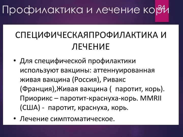 24 Профилактика и лечение кори