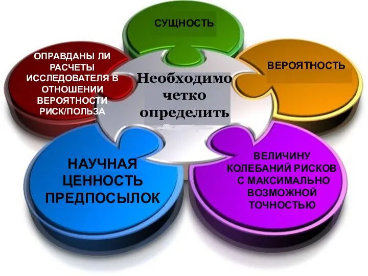 Необходимо четко определить НАУЧНАЯ ЦЕННОСТЬ ПРЕДПОСЫЛОК ВЕЛИЧИНУ КОЛЕБАНИЙ РИСКОВ С МАКСИМАЛЬНО