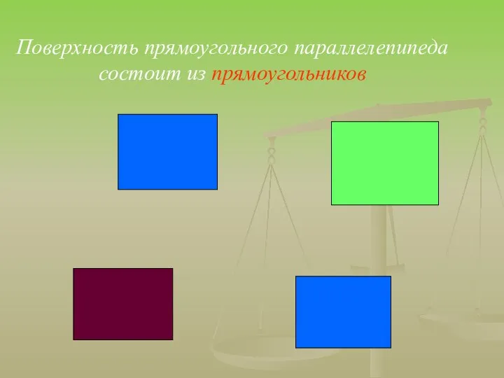 Поверхность прямоугольного параллелепипеда состоит из прямоугольников