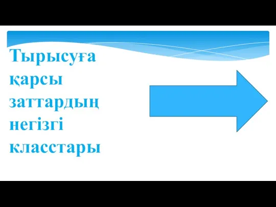 Тырысуға қарсы заттардың негізгі класстары