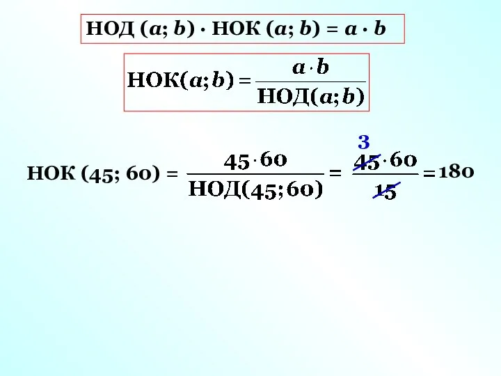 НОД (a; b) · НОК (а; b) = а · b