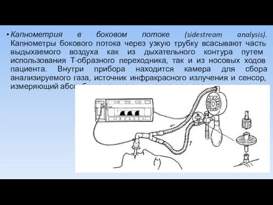 Капнометрия в боковом потоке (sidestream analysis). Капнометры бокового потока через узкую