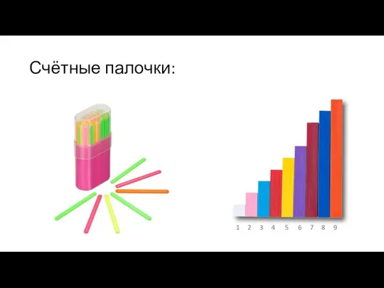 Счётные палочки: 1 2 3 4 5 6 7 8 9