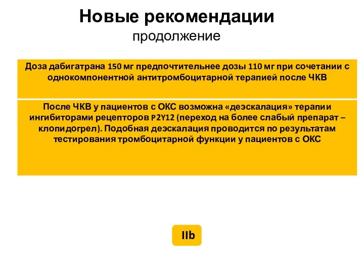 Новые рекомендации продолжение IIb