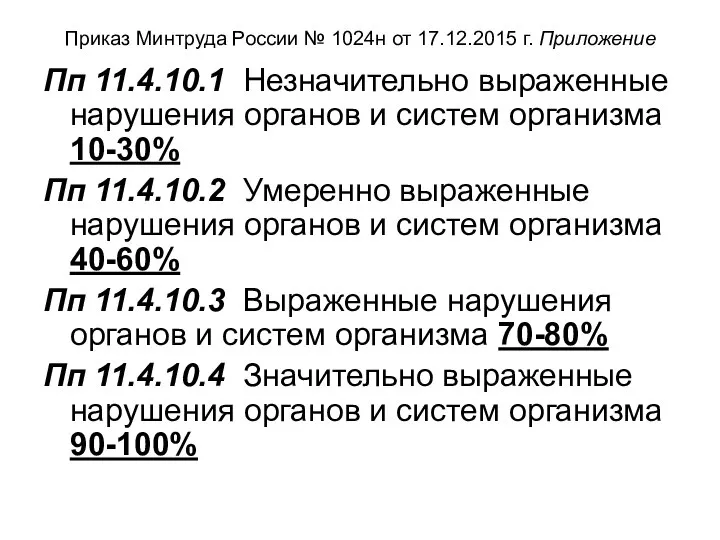 Приказ Минтруда России № 1024н от 17.12.2015 г. Приложение Пп 11.4.10.1
