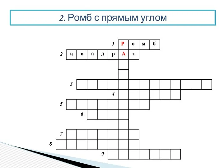 2. Ромб с прямым углом