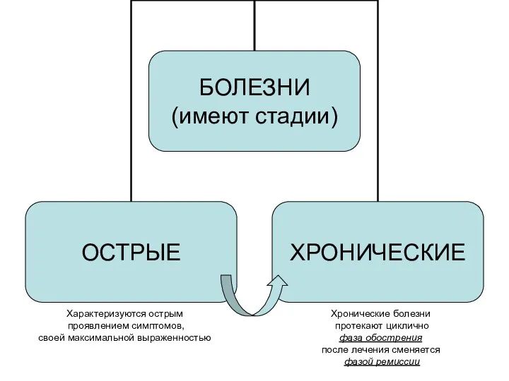 Хронические болезни протекают циклично фаза обострения после лечения сменяется фазой ремиссии