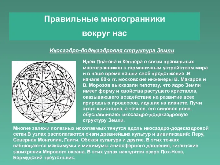 Идеи Платона и Кеплера о связи правильных многогранников с гармоничным устройством