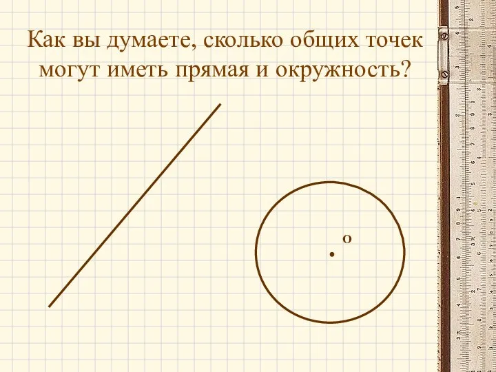 Как вы думаете, сколько общих точек могут иметь прямая и окружность? О