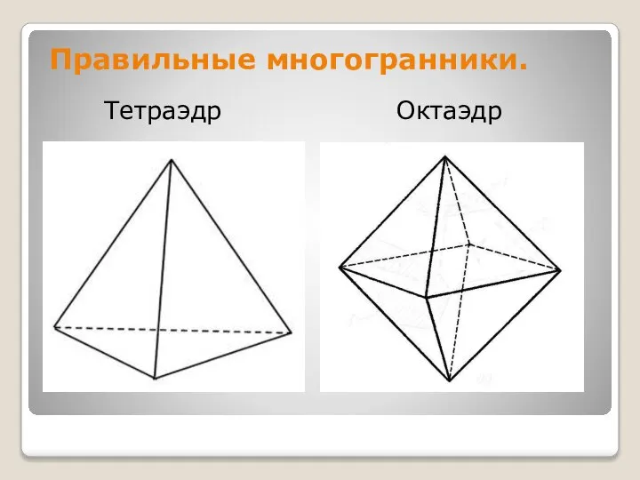 Правильные многогранники. Тетраэдр Октаэдр