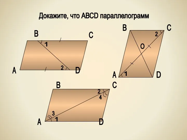 Докажите, что АВСD параллелограмм А В С D 2 1 А