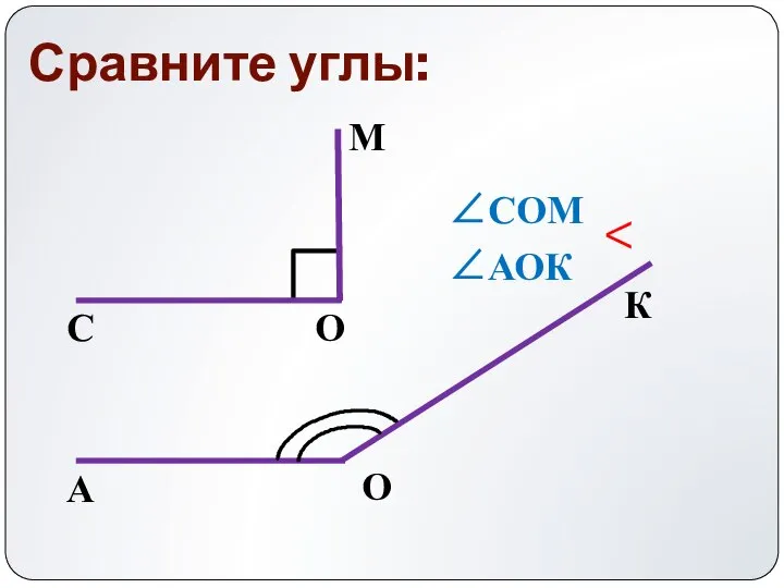 Сравните углы: ∠СОМ М О С К А О