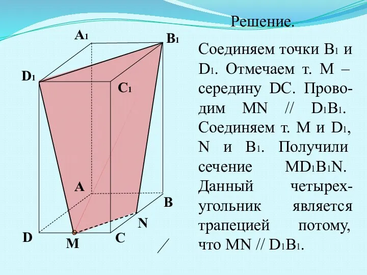 A B C D A1 B1 C1 D1 М N Решение.