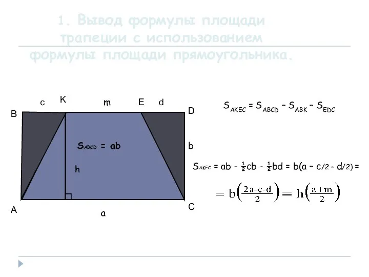 SABCD = ab A B K E D C a b