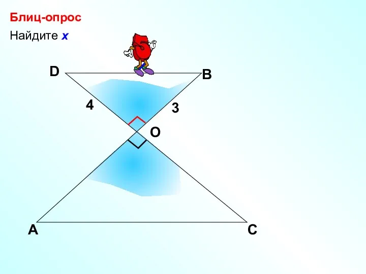 х Найдите х Блиц-опрос А В С D 4 3 О