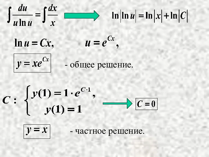 - общее решение.