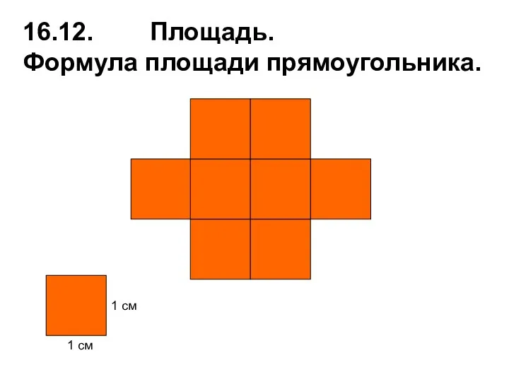 1 см 1 см 16.12. Площадь. Формула площади прямоугольника.