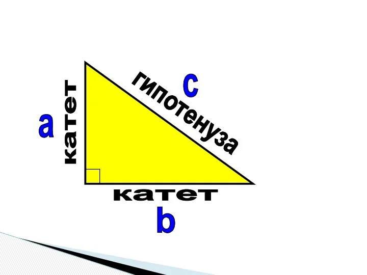 а b с катет катет гипотенуза