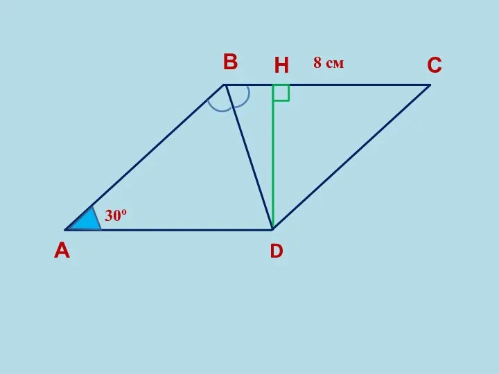 А В С D 30о 8 см Н
