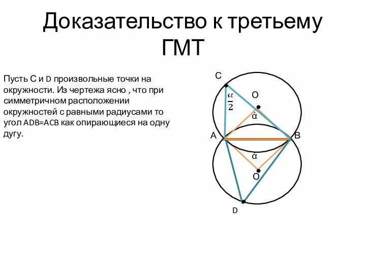 Доказательство к третьему ГМТ Пусть С и D произвольные точки на