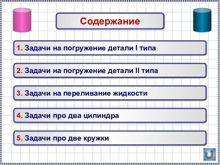 Содержание 2. Задачи на погружение детали II типа 1. Задачи на