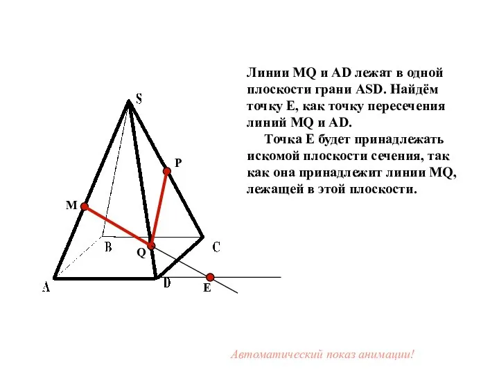 M P Q Линии MQ и AD лежат в одной плоскости