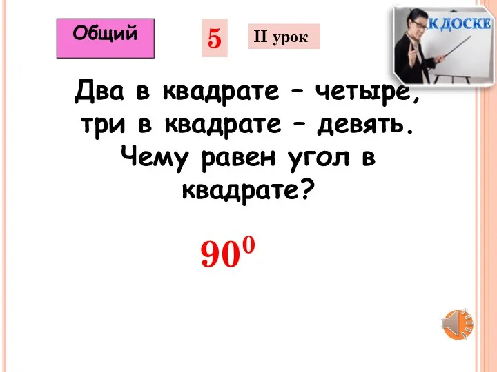 5 II урок Два в квадрате – четыре, три в квадрате