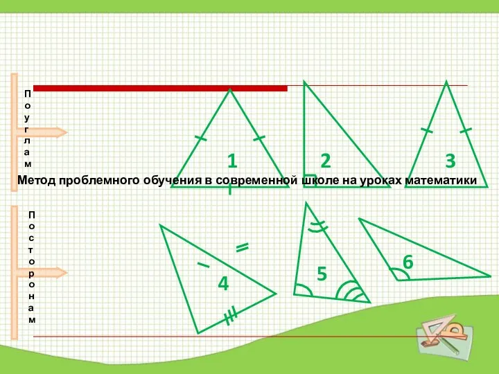 По углам По сторонам Метод проблемного обучения в современной школе на уроках математики