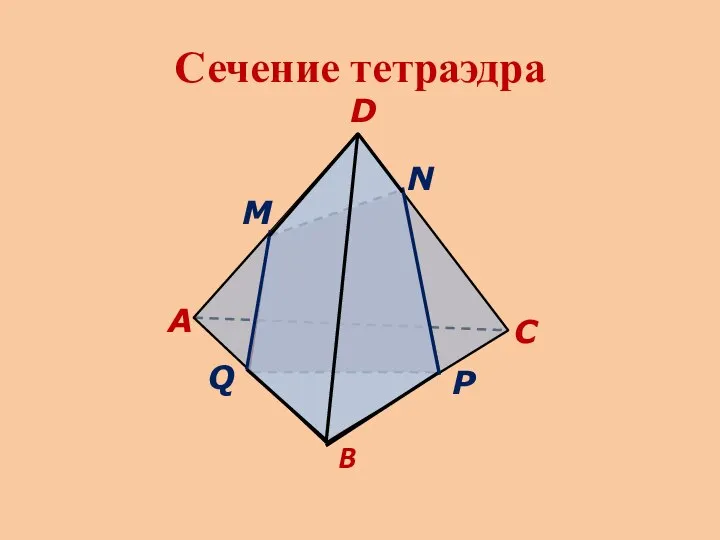 A C D B M N P Q Сечение тетраэдра