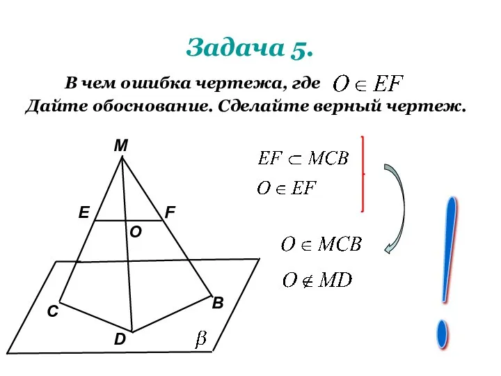 Задача 5. В чем ошибка чертежа, где Дайте обоснование. Сделайте верный