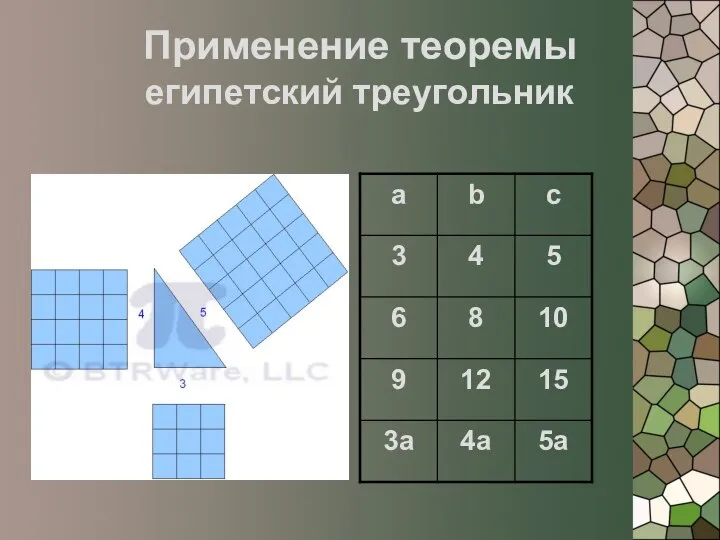 Применение теоремы египетский треугольник