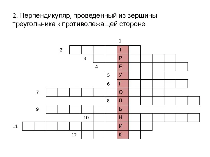 2. Перпендикуляр, проведенный из вершины треугольника к противолежащей стороне