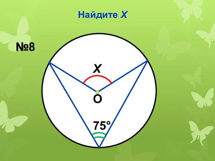 Найдите Х Х 75° №8 О