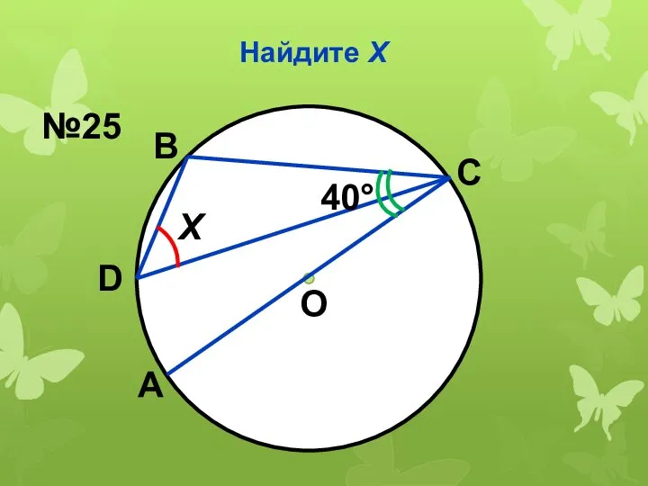 Найдите Х Х О 40° А D В С №25