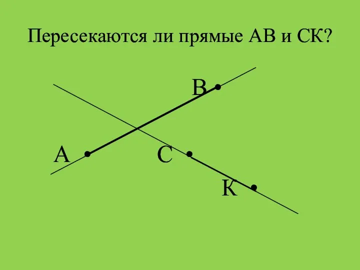 Пересекаются ли прямые АВ и СК? В • А • С • К •