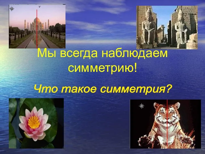 Мы всегда наблюдаем симметрию! Что такое симметрия?